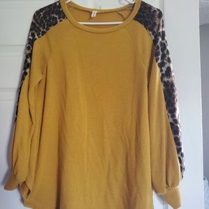Leopard sleeve sweater